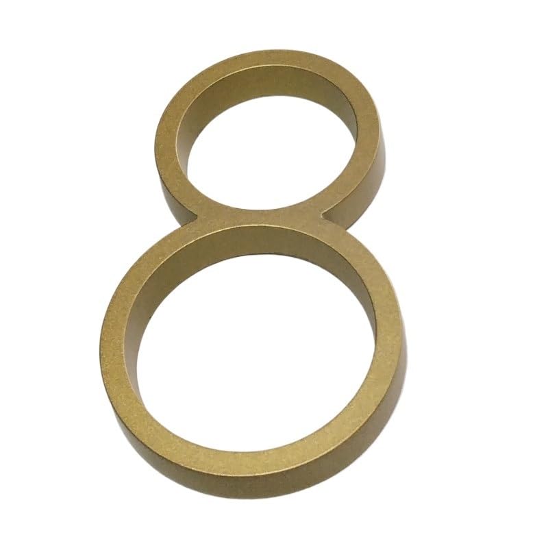 Números de acrílico dorado para portales elegantes con relieve premium de 5 pulgadas