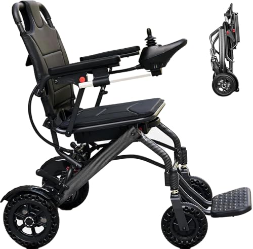 Fauteuil roulant électrique léger en fibre de carbone pour adultes, 13 kg, 19 km de long, approuvé par les compagnies aériennes, double système de freinage