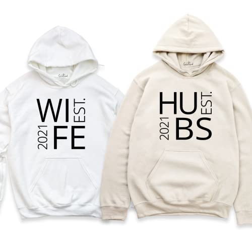 Hubby Wifey Est. 2025 Sweatshirt, Bridal Shower Gift, Groom Gift, Honeymoon Sweatshirt, Matching Sweaters, Groom Sweatshirt, Couples Sweatshirt3