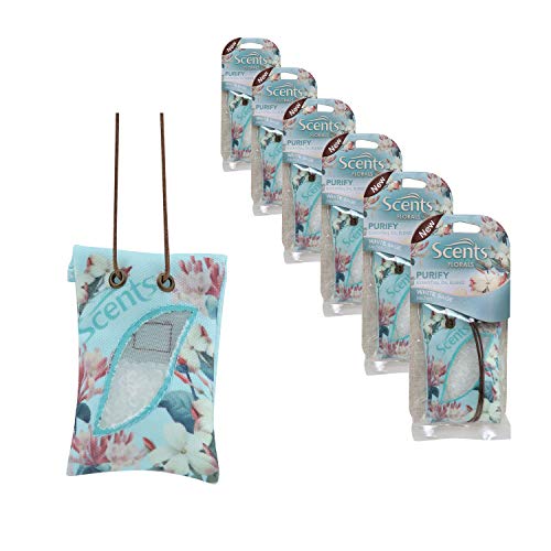 Scents Automotive Floral Sachet Air Freshener: Purify; 6 Count #TOP30