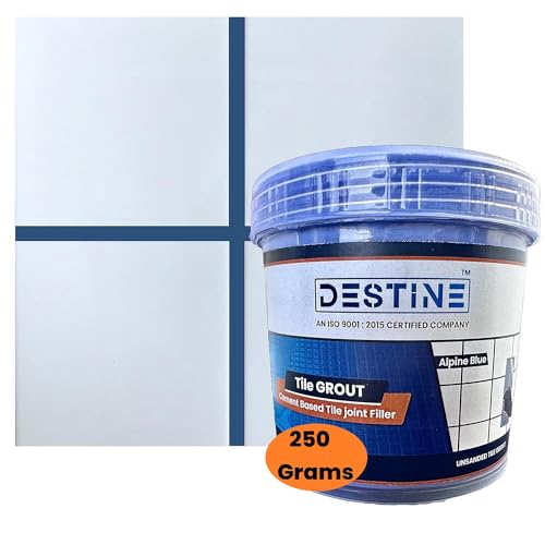 Image of DESTINE READY-TO-MIX inchTILE GROUT inch (16 COLOURS) (ALL PACKS: 100 Gm,250 Gm,400 Gm,800 Gm,1 Kg), Waterproof, Crack Filler, Cement Based Tile Gap Filler (250 Gm, Alpine Blue)