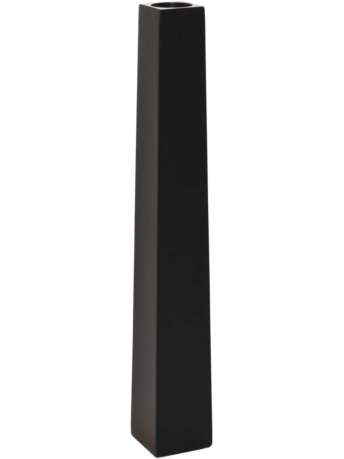 VIVANNO Kerzenhalter Kerzenständer Obelisk Schwarz Matt 80 cm Bodenvase | Deko Dekosäule aus Metall für Stumpenkerzen und Trockenblumen, inkl. abnehmbarer Platte, Maße 80x11x11 cm