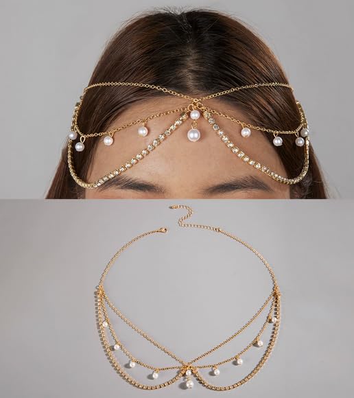 Boho Head Chain Jewelry, Gold Headpiece, Bohemian Style Hair Accessory for Women