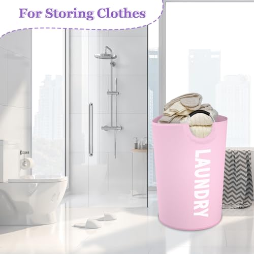 Image of 2Pack 125L Extra Large Laundry Baskets, Collapsible Laundry Hamper with Soft Handles, Dirty Clothes Basket in 600D Oxford Fabric, Sturdy Clothes Hampers for Travel, Family, Purple + Pink