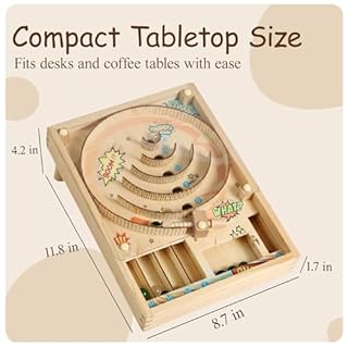 Pinball Machine Family Games for Kids | Fun Indoor Marble Run & Skee Ball Game, Party Board Games for Ages 6-12