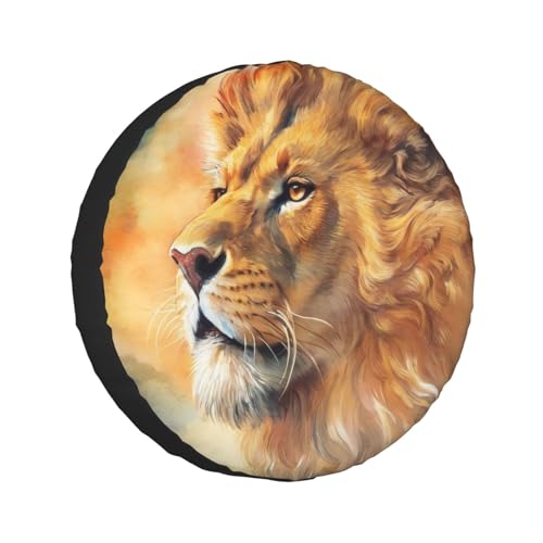 Image of Lion Spare Tire Cover Wheel Protector Weatherproof Wheel Cover Universal Decorative Accessories for Camper RV SUV Travel Trailer 15 inch