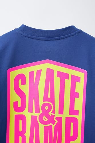 Image of Alan Jones Clothing Boys Oversized Cotton Printed T-Shirt | Round Neck, Short Sleeves, Casual Wear