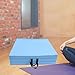 WAZHOU Folding Exercise Mat Gymnastics Balance Pad Aerobics Training Foldable With Carrying Handles PU Leather Pilates Pad Yoga Mat(Blue)