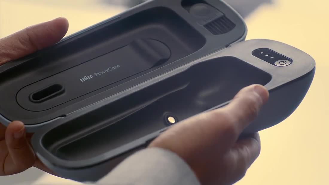 Braun PowerCase グレー 収納ケース Braun PowerCase, Electric Shaver Charging Case, Compatible with