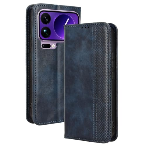 Étui Xiaomi 17 Pro en cuir bleu étui magnétique aux finitions soignées