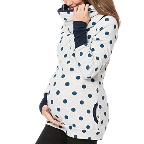 Damen Umstandsshirt Langarm Pullover Stillshirt Elegant Sweatshirt Mutterschaftsanzug + Schal Umstandstops Schwangerschafts Oberteil Schwanger T-Shirt Umstandsmode Langarmer Stillender Bedrucktes