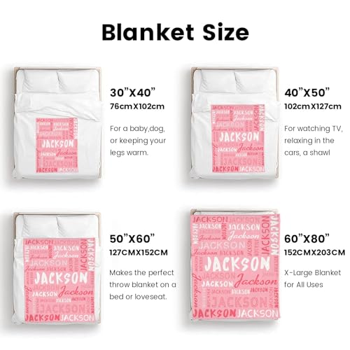 Personalized Name Blanket Customized Baby Blankets for Girls Boys Adults Monogrammed Blankets and Throws Christmas Birthday Mothers Fathers Valentines Day Gift