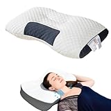 Yooje Anti Snoring Pillow - Ergonomic Contour Pillow for Better Breathing, Supportive Memory Foam, Cooling Cover, for Side and Back Sleepers (Medium pillow)