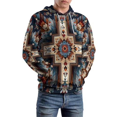 Veste à Fermeture Éclair 3D Ethnique Sweat à Capuche Homme Femme
