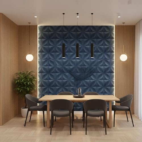 Image of Kayra Decor PVC Panel for Wall Butterfly Design Electric Blue Color 19.7 inch x 19.7 inch (Pack of 40) - Covers 107.80 Sq. Ft.