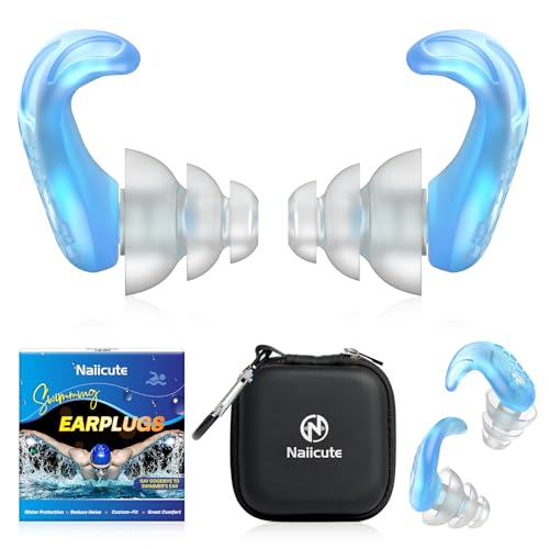 Naiicute Ohrstöpsel Schwimmen 2 Paar, Wasserschutz Ohren Silikon Schwimm Stöpsel, Gehörschutz...