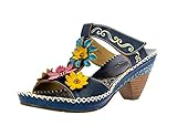 Laura Vita Women's Mules, Blue Blue Blue, 10