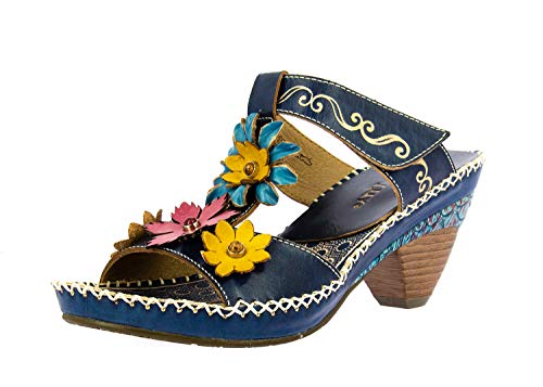 Laura Vita Women's Mules, Blue Blue Blue, 10