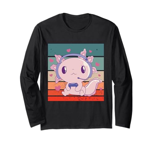 Axolotl Gaming Lindo controlador de auriculares Kawaii Manga Larga