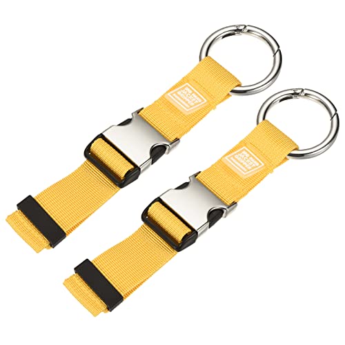 Image of MECCANIXITY Luggage Straps, Jacket Holder Suitcase Belt Carry Clip for Backpack Travel Accessory, Yellow Pack of 2