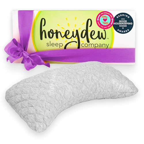 Honeydew Essence Side Pillow- The Ultimate Luxury Neck Pillow- Fully Adjustable Support for Neck Pain Relief- Made in USA- Enhanced, Hypoallergenic Patented Cooling Pillow Fill - Queen (Pack of 1)
