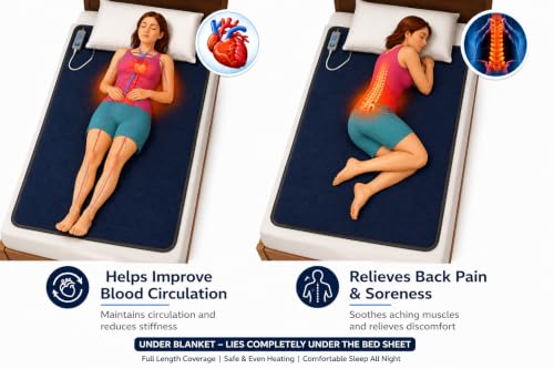 Image of Bell electric blankets - Single Bed - 10 Years Warranty - Zed Certified Heating Bed Warmer with Four Heat Settings - Pain Relief with Low Power Consumption Just 70 Watt- Size (150cms x 80cms)