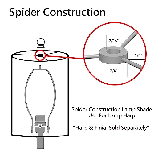Image of Aspen Creative 37021A Transitional Oval Hardback Shaped Spider Construction Lamp Shade in Off-White, 15 1 /2 inch wide (9 inch + 15 1 /2 inch) x (9 inch +x 15 1 /2 inch) x 10 inch
