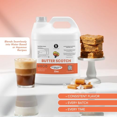 Image of Dolce Flav Butterscotch Flavoring 32 oz - Bulk Sweet Extract for Ice Cream Shops, Coffee Chains & Foodservice