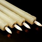 Eldnacele Drip Wax LED Taper Candles Flickering with 10-Key Remote, Battery Operated Ivory Flameless Candles Real Wax Pack of 6, Christmas Home Wedding Decor(0.78 X 9.64 Inch) - Image 3