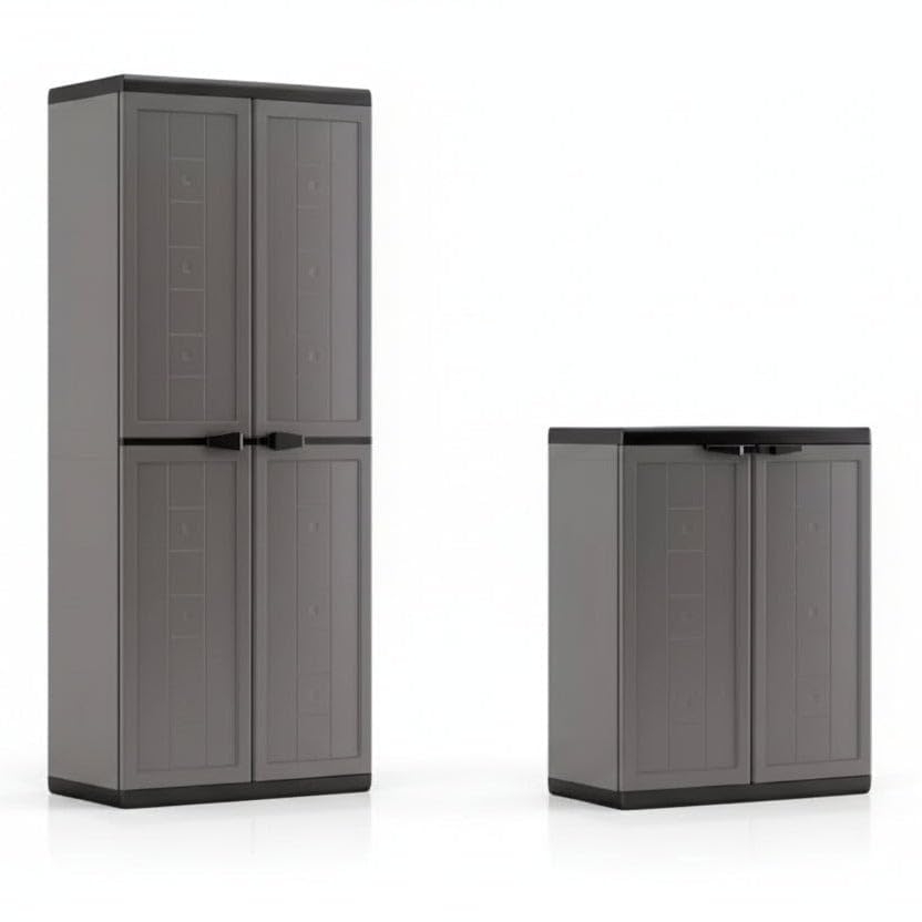 Keter Set Jolly Armadio Alto+ Basso Grigio