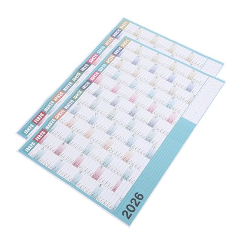 HONMEET 2 Sets Large Yearly Wall Planner Minimalist Vertical Layout Writable Full Year Calendar for Home Office Academic Scheduling and Family Planning
