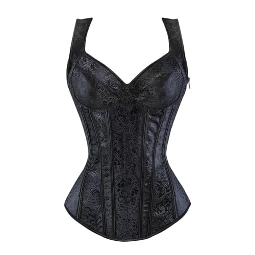 Corset serré avec bretelles femme noir grande taille vêtement minceur 5XL