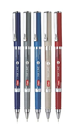 Image of FLAIR Ink Line Ball Pen Jar Pack | Stainless Steel Tip | Our Longest Writing Pens | Ensures Smoothness & Durability | Blue Ink, Set Of 25 Pens