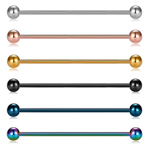 Briana Williams 6pcs Stainless Steel Piercing Bars Cover