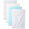 Luvable Friends Unisex Baby Cotton Flannel Burp Cloths, Basic Elephant, One Size