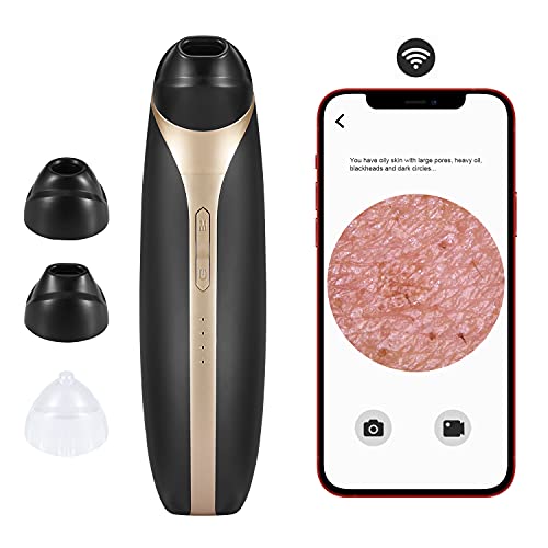 Blackhead Remover,Vacuum Pore Cleaner with Camera-YANXU 2021 Upgraded Facial Pore Cleaner Electric USB Rechargeable Acne Comedone Whitehead Extractor with 3 Probes,Blackhead Remover for Women & Men