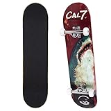 Cal 7 Complete Skateboard, Popsicle Style with 5.25 Inch Trucks & 100A Wheels for Kids & Adults (8