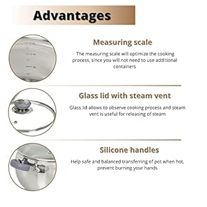 Daniks Modern Stainless Steel Stock Pot with Glass Lid – Induction 7 Quart, Dishwasher Safe, Heatproof Handles, For Soup, Pasta, Stew, Silver Daniks Modern Stainless Steel Stock Pot with Glass Lid–Induction 7 Quart Dishwasher Safe Heatproof Handles For Soup Pasta Stew Silver