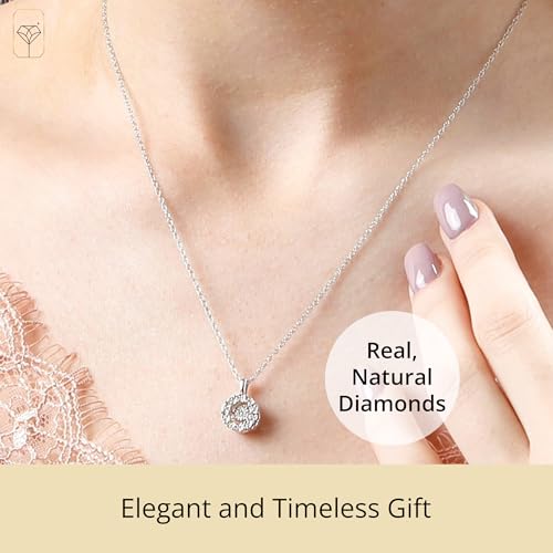 MAX + STONE Dancing Diamond Necklace for Women | Sterling Silver Pendant With 18 Inch Chain | Real Diamond Jewelry4