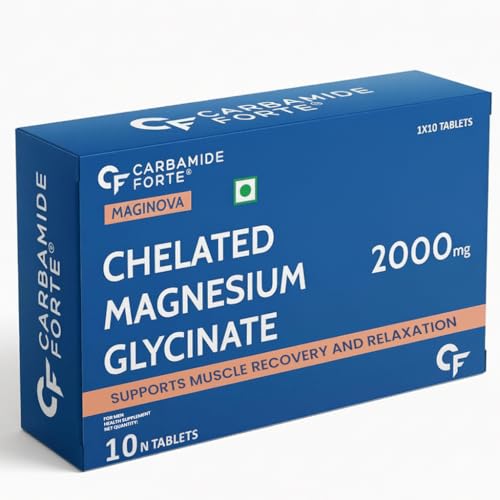 Image of Carbamide Forte Chelated Magnesium Glycinate 2000mg Per Serving Supplement - 10 Veg Tablets