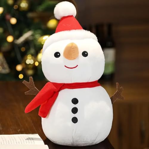 Image of Snowman Soft Toy 28cm - Soft Plush Stuffed Toy for Kids & Girlfriend, Soft Toy for Kids - Birthday Gift for Girls, Plush Toy Big Cuddly Hugging Bear, Gifts for Christmas Day