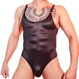 Ölglänzender Herren-Trikot, dehnbar, durchsichtiges Design (schwarz)