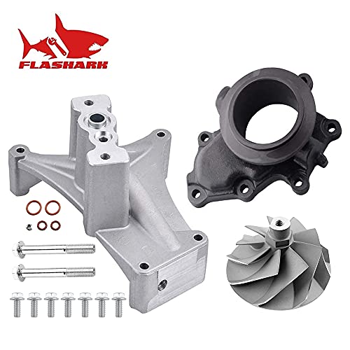 Update EBPV for Ford 1999.5-2003 7.3L Powerstroke Diesel Turbo Pedestal +Bolts& Exhaust Housing+GTP38 Turbo Compressor Wheel