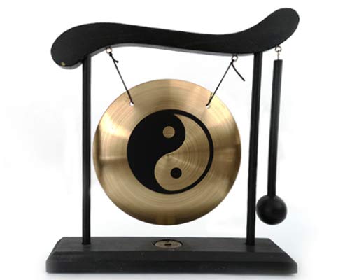Yudu - Gong da tavolo Fengshui, supporto in legno