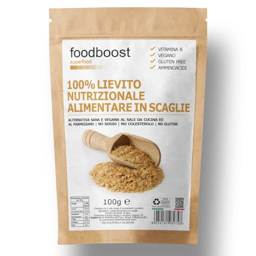 Levadura alimentaria en escamas foodboost 100g | Levadura nutricional natural - Fuente de vitamina B, Aminoácidos esenciales | Equilibrio de la flora intestinal – Delicioso en todos los platos ‍