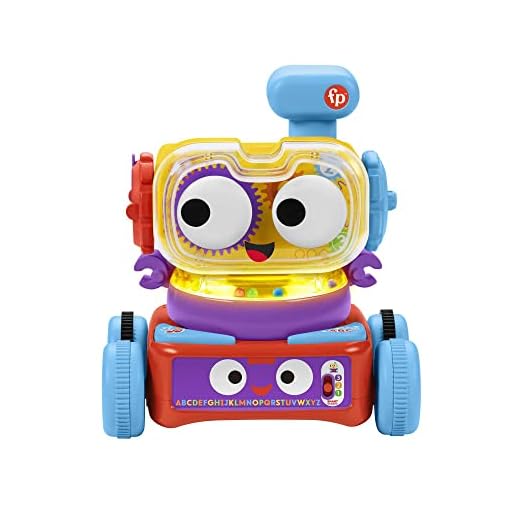 Fisher-Price Tito Robotito, Robot Aprendizaje 3 en 1, Juguete interactivo con luces y sonidos, regalo para bebés +6 meses (Mattel HCK45)