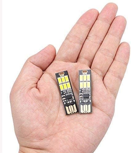 Yizhet 5x Portable USB Nightlight Mini Pocket Card Lamp 6 LED Nightlight Keychain USB Power Light 1W 5V Touch Dimmer (Cold White)