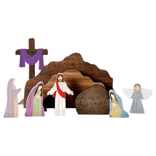 Genérico Set del Belén De Navidad - Religiosos de Escritorio | Nacimientos Religiosos para Interiores,para Estantería Mesita de Noche Hogar Iglesia Adultos Familia Fiesta Festividad