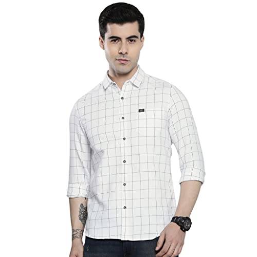 Image of The Indian Garage Co Men Regular Fit Checkered Full Sleeves Cutaway Collar Casual Shirt