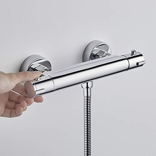 BONADE Duschthermostat Duscharmatur Sicherheitssperre bei 38°C Thermostatarmatur Dusche Thermostat Brausebatterie aus Messing Thermostatbatterie Mischbatterie Aufputz für Bad